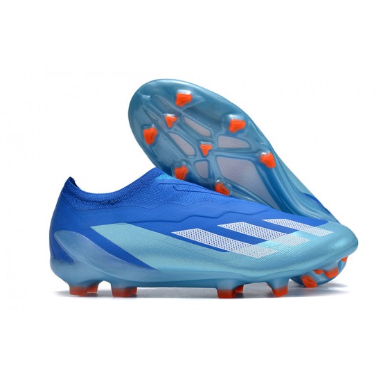 Adidas x23crazyfast.1 FG Low Football Boots Blue Silver Orange For Men/Women