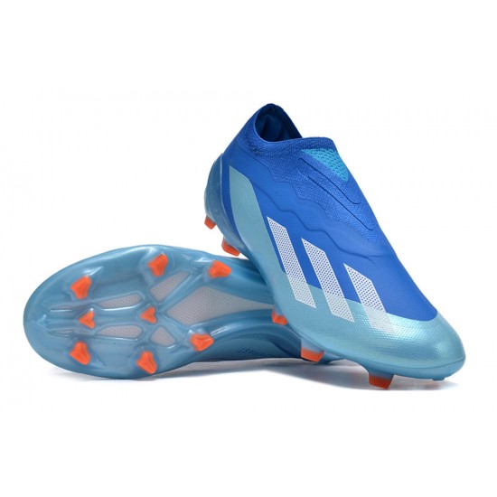 Adidas x23crazyfast.1 FG Low Football Boots Blue Silver Orange For Men/Women