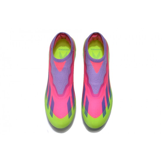 Adidas x23crazyfast.1 FG Low Football Boots Pink Purple Green For Men/Women