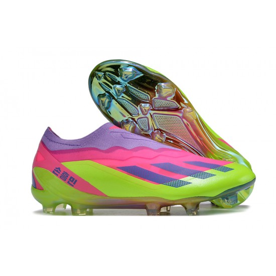 Adidas x23crazyfast.1 FG Low Football Boots Pink Purple Green For Men/Women