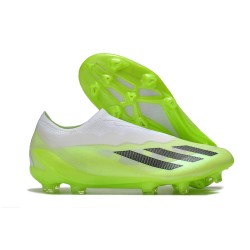 Adidas x23crazyfast.1 Laceless FG Low Football Boots White Black Green For Men 