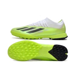 Adidas x23crazyfast.1 Laceless TF Low Football Boots White Black Green For Men 