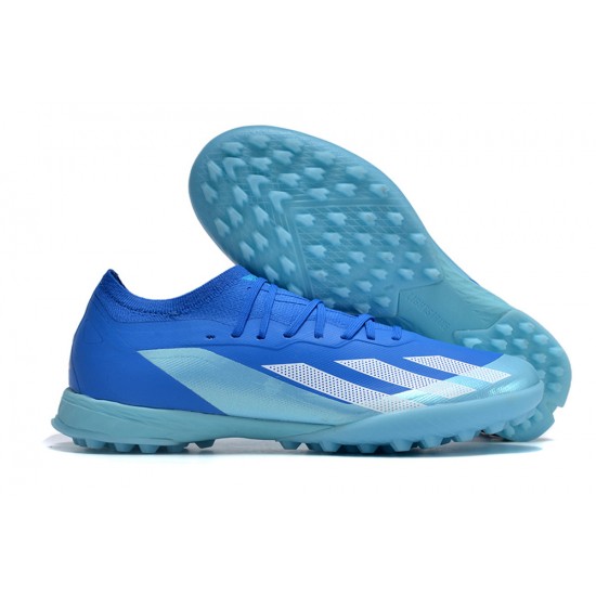 Adidas x23crazyfast.1 TF Low Football Boots Blue Silver Orange For Men/Women