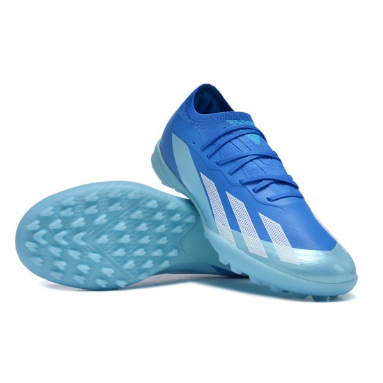 Adidas x23crazyfast.1 TF Low Football Boots Blue Silver Orange For Men/Women