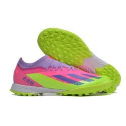 Adidas x23crazyfast.1 TF Low Football Boots Pink Purple Green For Men/Women