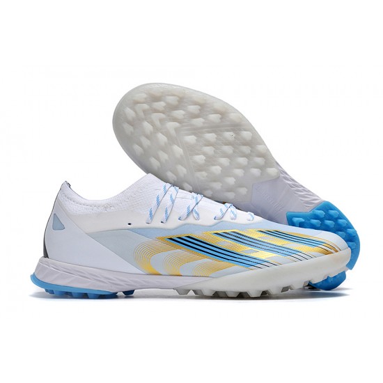 Adidas x23crazyfast.1 TF Low Football Boots White Blue Gold For Men/Women