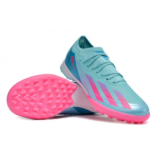 Adidas x23crazyfast.1 TF Football Boots Pink Ltblue For Men/Women