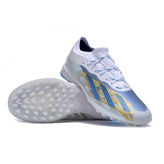 Women/Men Adidas X Speedportal.1 TF White Gold Football Boots