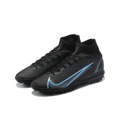 Nike Superfly 8 Elite TF 39 45 Black Blue High Football Boots