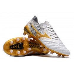 Mizuno Morelia Neo III Made In Japan AG Low White Gold Men Football Boots 