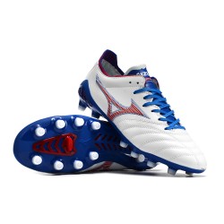 Mizuno Morelia Neo III Pro AG Low White Dark Blue Men Football Boots 