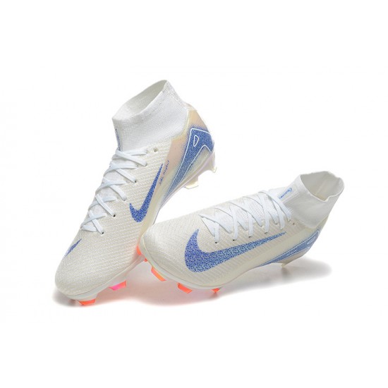 Nike Mercurial Superfly 10 Elite FG Blue and White Men's Football Boots