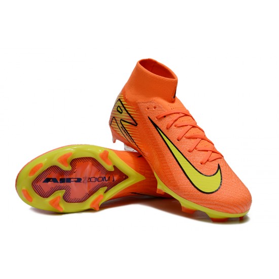 Nike Mercurial Superfly 10 Elite FG Men's Yellow and Orange Football Boots