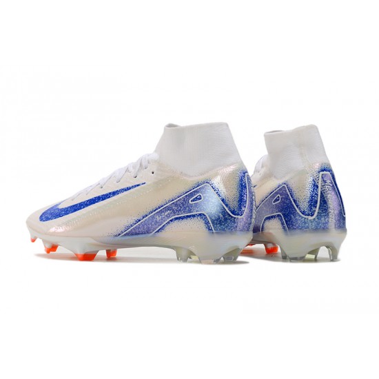 Nike Mercurial Superfly 10 Elite FG White Bule Men's Football Boots