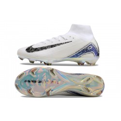 Nike Mercurial Superfly 10 Elite FG White and Bule Men's Football Boots