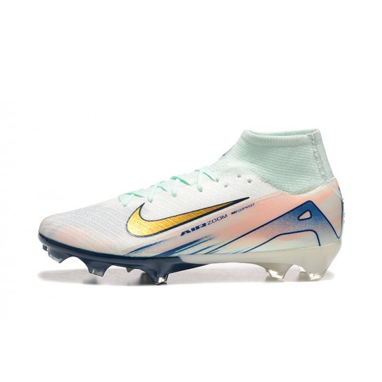 Nike Mercurial Superfly 10 Elite FG White and Gold Men's Football Boots