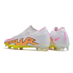 Nike Air Zoom Mercurial Vapor XV Elite FG Low White Yellow Pink Men Football Boots