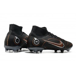 Nike Mercurial Superfly 8 Elite FG High Black Grey Brown Men Football Boots