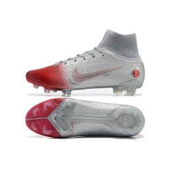 Nike Mercurial Superfly 8 Elite FG High Silver Red Men Football Boots