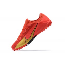 Nike Vapor 13 Pro TF Red Gold Black Low Men Football Boots