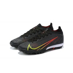 Nike Vapor 14 Elite TF Mid Black Red Yellow Men Football Boots