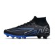 Nike Air Zoom Mercurial Superfly 9 Elite AG High Top Football Boots Black Blue White For Men 