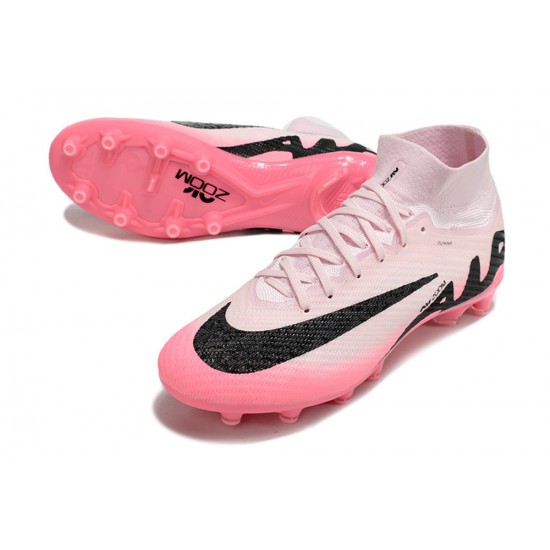 Nike Air Zoom Mercurial Superfly 9 Elite AG High Top Football Boots Pink White Black For Men 