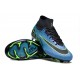 Nike Air Zoom Mercurial Superfly 9 Elite FG High Top Football Boots Black Green Blue For Men/Women