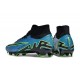 Nike Air Zoom Mercurial Superfly 9 Elite FG High Top Football Boots Black Green Blue For Men/Women