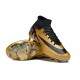 Nike Air Zoom Mercurial Superfly 9 Elite FG High Top Football Boots Gold Black For Men/Women