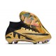 Nike Air Zoom Mercurial Superfly 9 Elite FG High Top Football Boots Gold Black For Men/Women