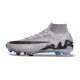 Nike Air Zoom Mercurial Superfly 9 Elite FG High Top Football Boots Grey Black For Men/Women