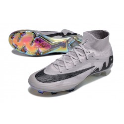 Nike Air Zoom Mercurial Superfly 9 Elite FG High Top Football Boots Grey Black For Men/Women