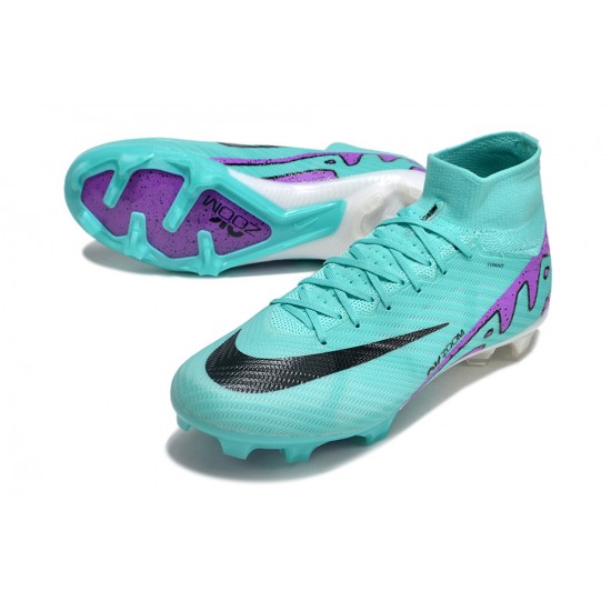 Nike Air Zoom Mercurial Superfly 9 Elite FG High Top Football Boots Ltblue Purple For Men/Women