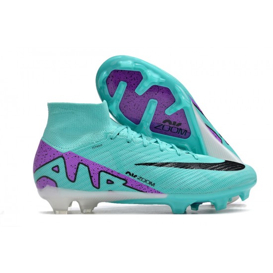 Nike Air Zoom Mercurial Superfly 9 Elite FG High Top Football Boots Ltblue Purple For Men/Women