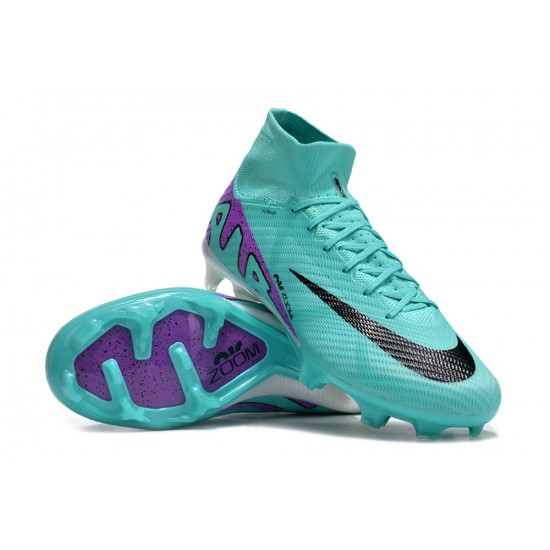 Nike Air Zoom Mercurial Superfly 9 Elite FG High Top Football Boots Ltblue Purple For Men/Women