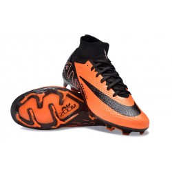 Nike Air Zoom Mercurial Superfly 9 Elite FG High Top Football Boots Orange Black For Men/Women