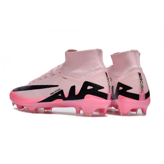 Nike Air Zoom Mercurial Superfly 9 Elite FG High Top Football Boots Pink Black For Men/Women