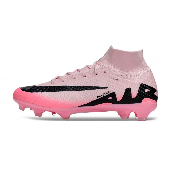 Nike Air Zoom Mercurial Superfly 9 Elite FG High Top Football Boots Pink Black For Men/Women