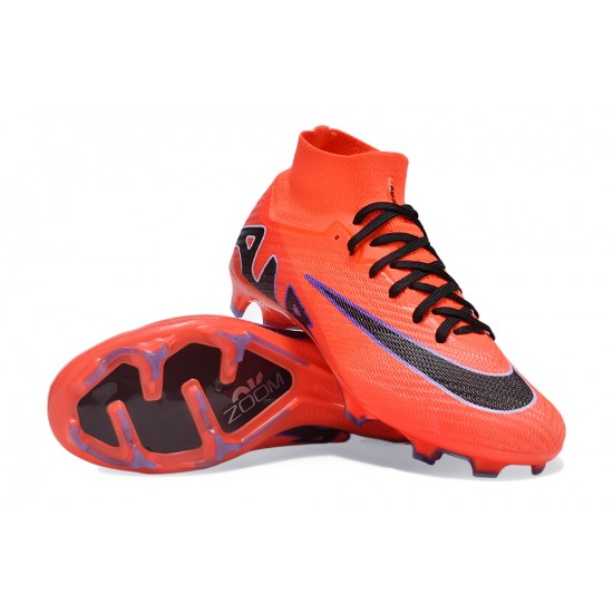 Nike Air Zoom Mercurial Superfly 9 Elite FG High Top Football Boots Red Black For Men/Women