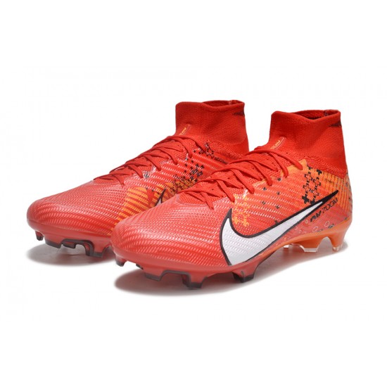 Nike Air Zoom Mercurial Superfly 9 Elite FG High Top Football Boots Red White For Men/Women