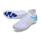 Nike Air Zoom Mercurial Superfly 9 Elite FG High Top Football Boots White Blue For Men/Women