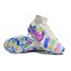 Nike Air Zoom Mercurial Superfly 9 Elite FG High Top Football Boots White Blue Pink For Men/Women