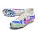 Nike Air Zoom Mercurial Superfly 9 Elite FG High Top Football Boots White Blue Pink For Men/Women