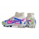 Nike Air Zoom Mercurial Superfly 9 Elite FG High Top Football Boots White Blue Pink For Men/Women