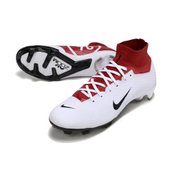 Nike Air Zoom Mercurial Superfly 9 Elite FG High Top Football Boots White Red Black For Men/Women