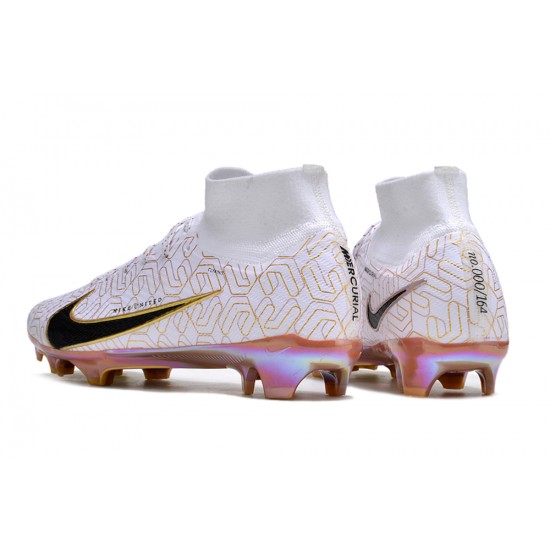 Nike Air Zoom Mercurial Superfly 9 Elite FG High Top Football Boots White Yellow For Men/Women