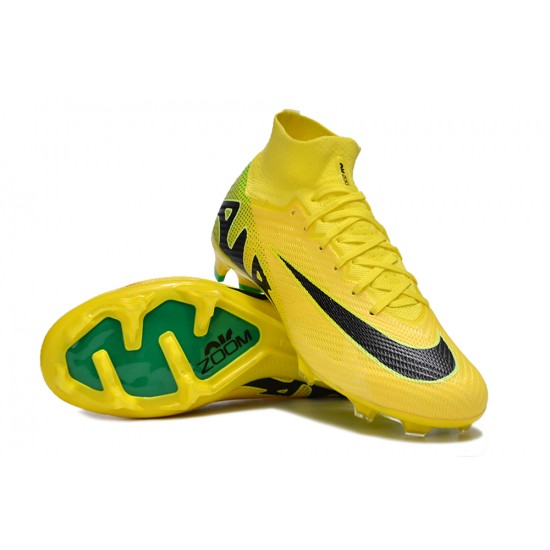 Nike Air Zoom Mercurial Superfly 9 Elite FG High Top Football Boots Yellow Black For Men/Women