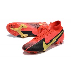 Nike Mercurial Superfly 7 Elite FG Black Deep Red Gold Football Boots