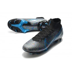 Nike Mercurial Superfly 7 Elite SE FG Silver Black Blue Football Boots